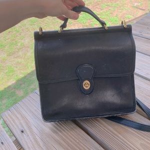 Black Vintage Dark Academia COACH satchel